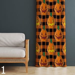 Funny Halloween Panel Curtain, Halloween Spooky Curtain Panels, Halloween Fun Pumpkin Curtain, Halloween Boo Drapes, Halloween Decor Curtain