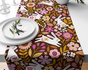 Easter Rabbit Runner, Cute Rabbit Table Runner, Easter Table Runner, Easter Kitchen Table Decor, Easter Table Decor Runner,  Easter Runner