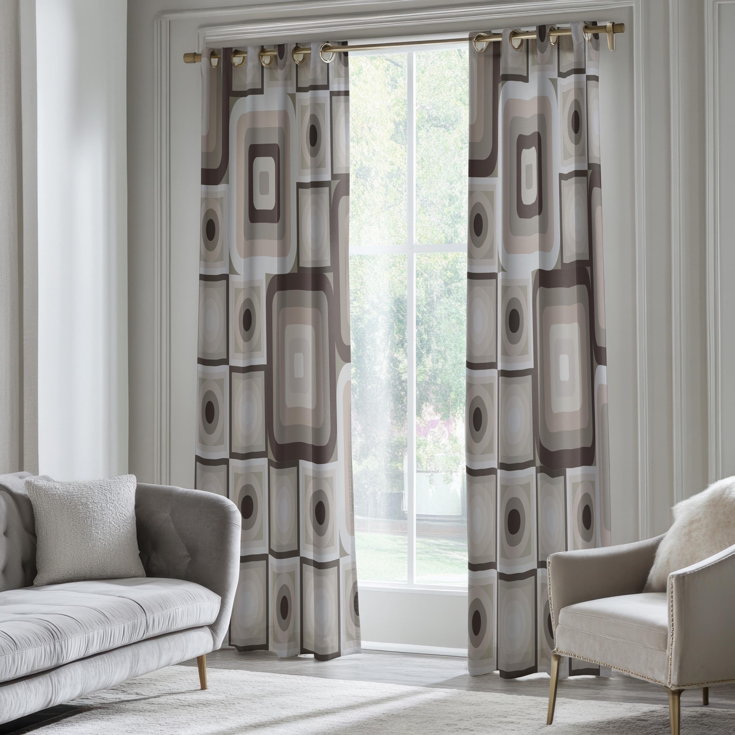 レトロヴィンテージカーテン、ミッドセンチュリーカーテン、レトロで