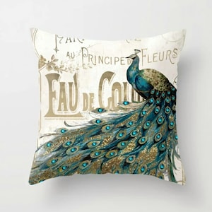 Kussenslopen pauw, decoratief beddengoed kussensloop, bankkussenhoes, woondecoratie dierenprint, cadeau-ideeën, housewarmingcadeau