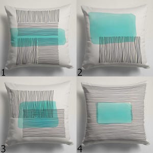 70s Retro Cushion Cover, Mid Century Pillow Covers, Retro Throw Pillow Covers, MCM Pillowcases, Retro Teal Abstract Pillow Covers