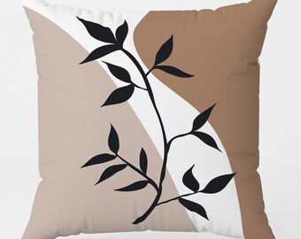Minimalist Abstract Pillow Cover, Minimalist Abstract Leaves Pillowcase, Abstract Tropic Leaf Pillow Cover, Minimalist Home Decor Cushion