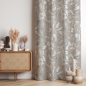 Vintage bloemengordijnen, gordijnen met bloemenprint, moderne vintage bloemengordijnen, gordijnen met boerderijbloemenprint, gordijnen met bloemenprint