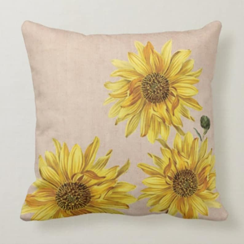 Sunflower Pillow Case, Sunflower Pillow Cover, Yellow Decorative Pillow, Floral Pillow, Housewarming Gift, Boho Summer Decor,Farmhouse Deco image 8