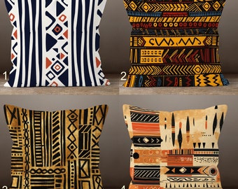 Funda de almohada étnica moderna, funda de almohada de tiro étnico, funda de cojín africana colorida, fundas de almohada tribales decorativas, funda de almohada africana