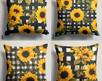 Sunflowers Throw Pillow Cover, Floral Pillow Case, Sunflowers Pillow Covers, Yellow Floral Cushion Cover, Sunflowers Pillowcase