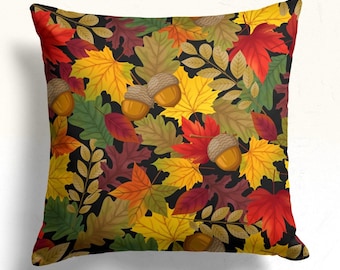 Autumn Pillow Covers, Fall Throw Pillow Case, Fall Orange Leaves Cushion Cover, Autumn Home Decor, Thanksgiving Pillowcase