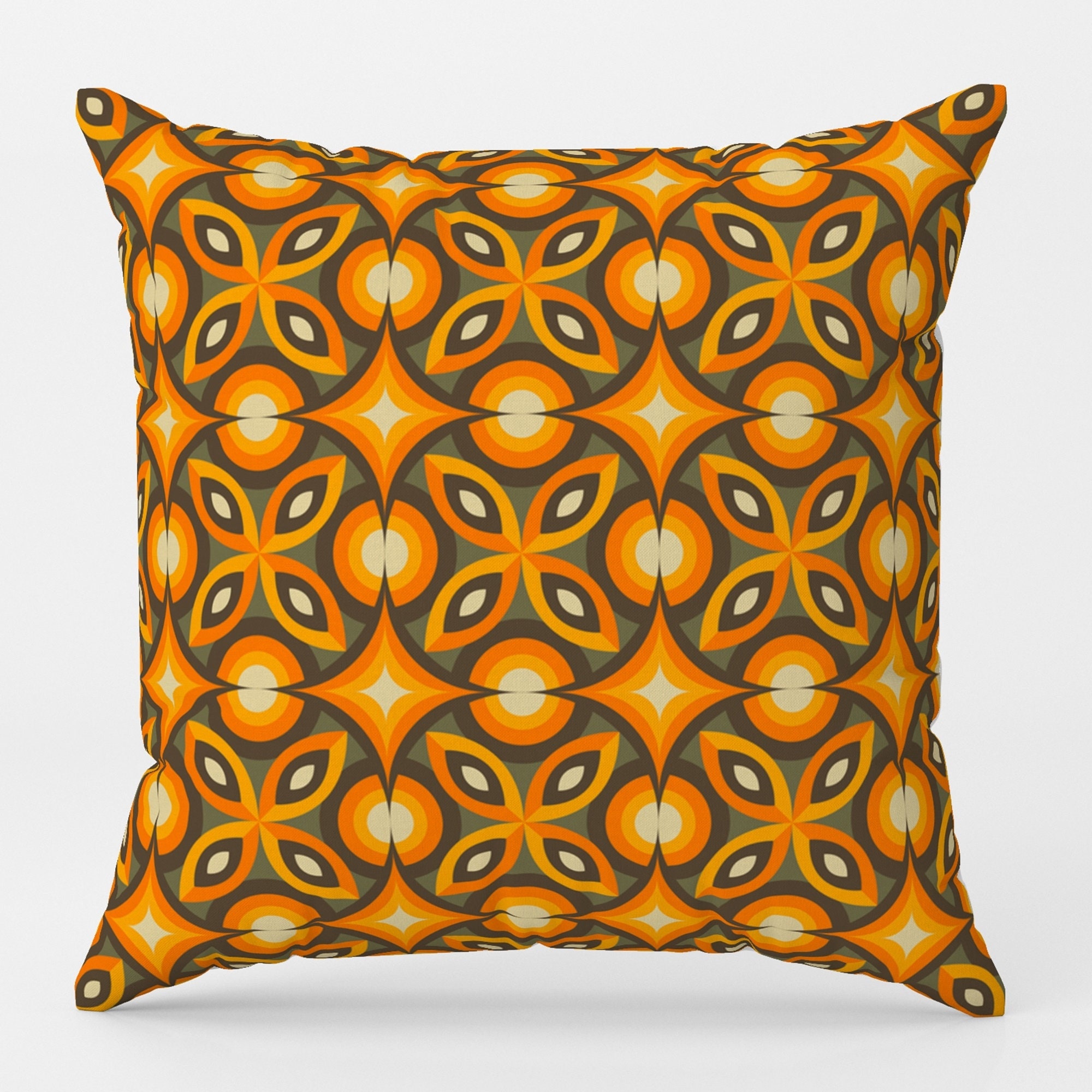 Mid Century Modern Throw Pillow Cover, 70s Geometric Pillow
