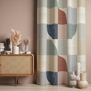 レトロな花柄パネルカーテン、オレンジ色の花柄遮光カーテンパネル、70