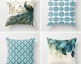 Fundas de almohada de pavo real, funda de almohada decorativa para ropa de cama, funda de cojín para sofá, decoración del hogar con estampado animal, ideas para regalos, regalo de inauguración de la casa