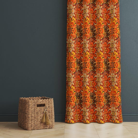 ビンテージ　オレンジのビーズカーテン　レトロ　vintege ビンテージ オレンジのビーズカーテン レトロ vintege