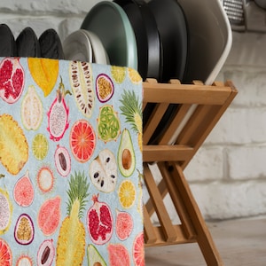 Fruits Kitchen Towels, Fresh Fruit Tea Towels, Colorful Fruit Hand Towels, Kitchen Decor Summer Fruits Dish Towels