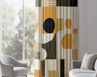 ミッドセンチュリーモダンカーテンパネル、レトロカーテン、MCM