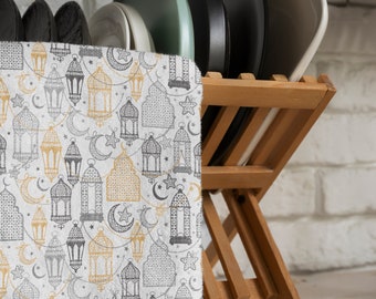 Ramadan Kitchen Towels, Islamic Design Tea Towels, Ramadan Kareem Hand Towels, Ramadan Gifts, Islamic Print Kitchen Decor