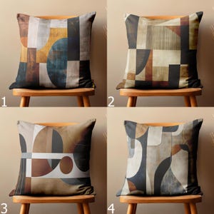 Abstrakte Moderne Kunst Kissenbezüge, Geometrische Abstrakte Kissenbezüge, Moderne Malerei Stilvolle Kissenbezüge, Schwarz und Braune Kissenbezüge