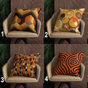 Mid Century Modern Pillow Cover, 70s Color Mid Century Throw Pillow Cover, Retro Cushion Cover, Decorative 70s Pillow Case, Retro Home Decor