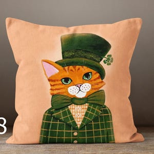 Fundas de almohada con motivos de gatos, decoración para el hogar de otoño e invierno, fundas de cojín para amantes de los gatos, fundas de almohada con ilustraciones de gatos 8