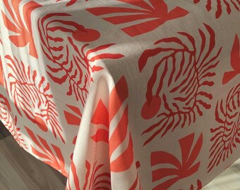 Retro Tablecloth, Colorful Vintage 80s Tablecloth, Mid-Century Table Covers, 70s Tablecloth, MCM Tablecloth, Mid-Century Modern Tablecloth