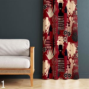 African Print Curtains, African Tribal Drapes, Ethnic Grommet Curtains, African Woman Blackout Curtains, Tribal African Window Curtains