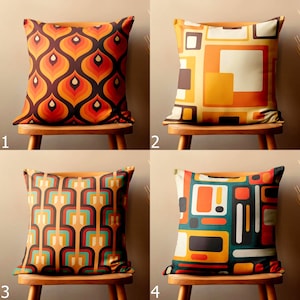 Retro Throw Pillow Cover, Mid Century Modern Cushion Covers, 70s Pillowcase, Retro Geometric Abstract Pillow Covers, Mcm Cushion Cover