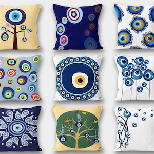 Evil Eye Pillow Cover, Evil Eye Pillowcase, Decorative Pillow, Evil Eye Pillow, Boho Pillow Cover