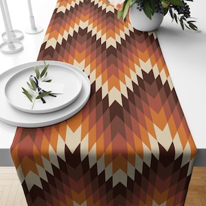 Mid Century Modern Table Runners, Retro Table Runner, Mid Century Modern Table Decor, Mid Century Modern Geometric Table Runner