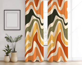 レトロ ミッドセンチュリー 昭和 モダン ドレープカーテン retro レトロモダンの「ミッドセンチュリー」のカーテンの