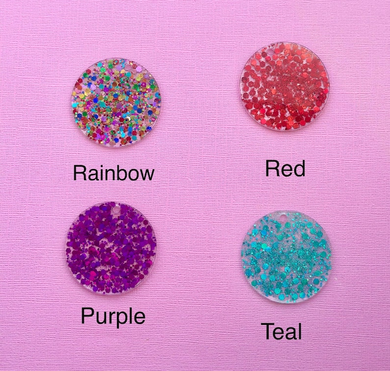 Personalized Glitter Keyring: Custom Initial Acrylic Bag Tag image 11