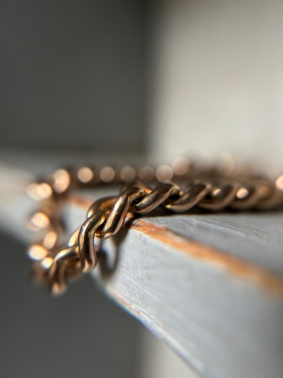 Vintage 9ct Gold Curb Chain Bracelet - image 7