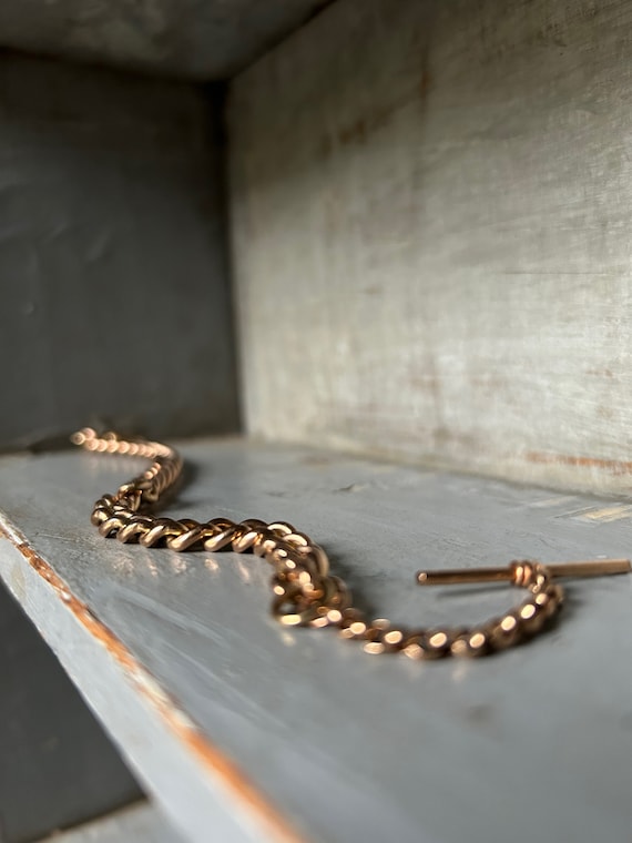 Vintage 9ct Gold Curb Chain Bracelet - image 4