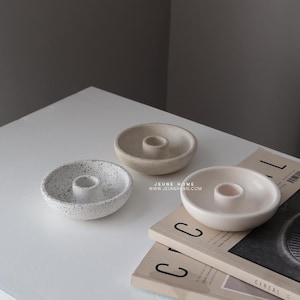 Handmade Round Taper Candle Holder: Scandi Home Decor