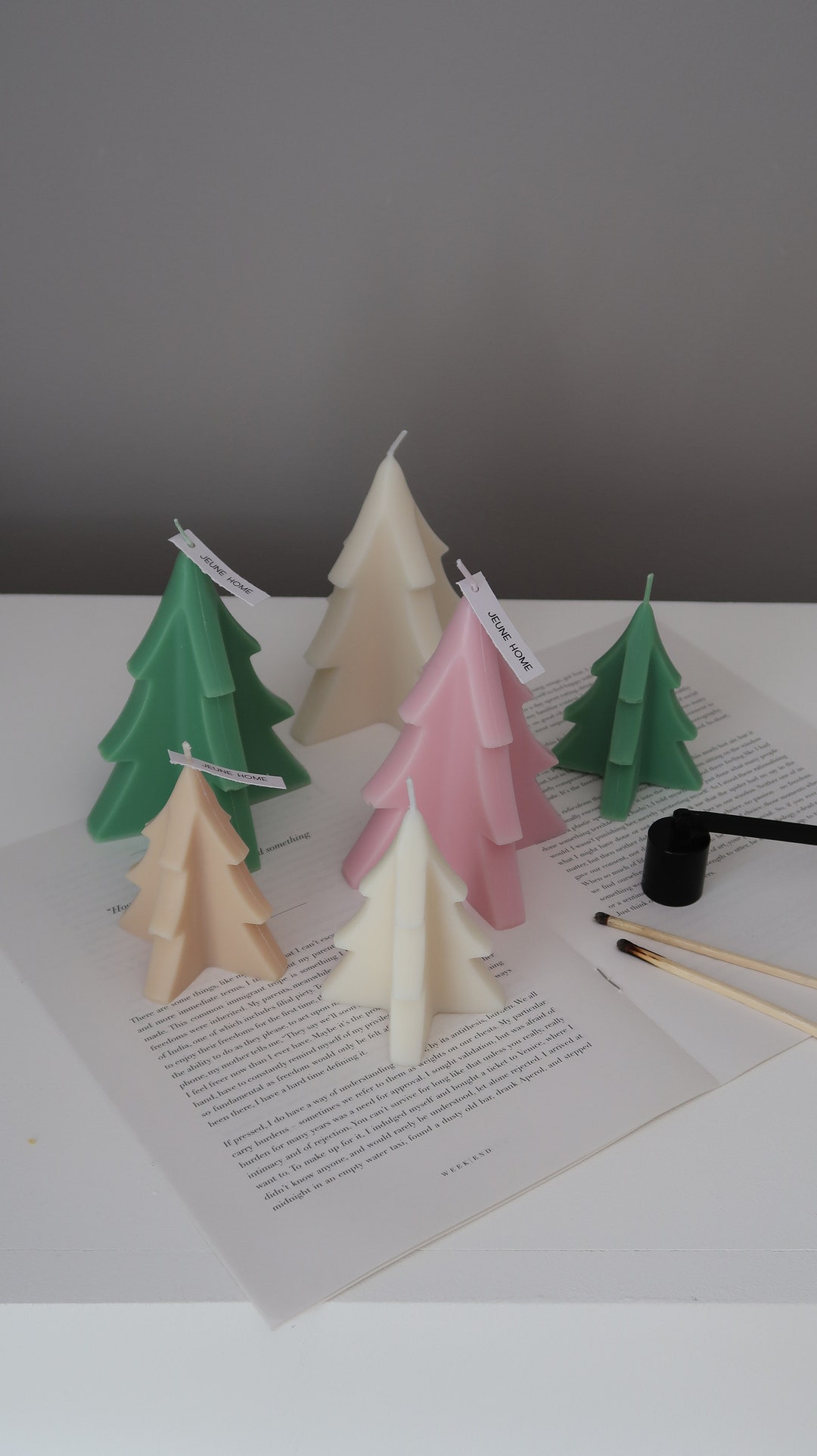 Christmas Tree Soy Candle Set | Holiday Decor, Handmade - Etsy