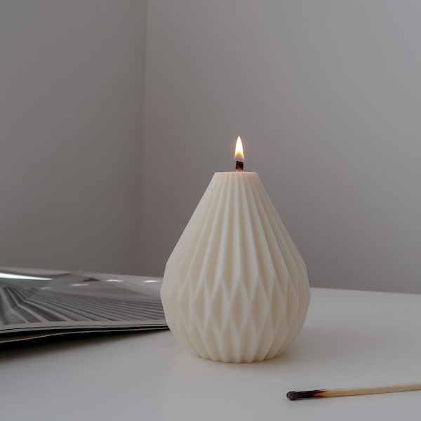 Petite Origami Lantern Candle (10x10cm) | Wedding Gift | Ribbed lantern candle | Custom candles| Origami candles | Ribbed candle | Wedding