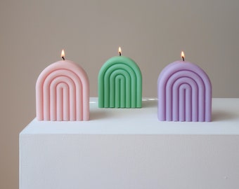 Rainbow Arch Candle | Arch Pillar Candle | Rainbow Soy Candle | Vegan Gift | Party Favours | Pillar Candle