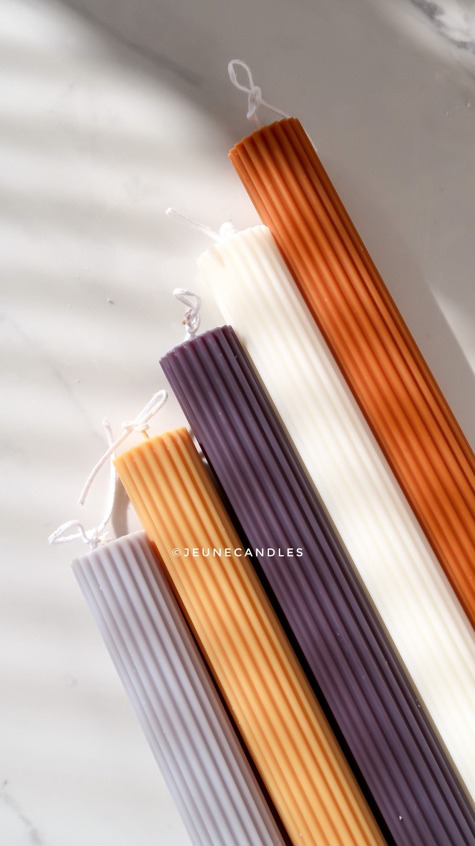 Ribbed Taper Candles Set of Two/ Ribbed Candlestick Set of 2 / Etsy UK