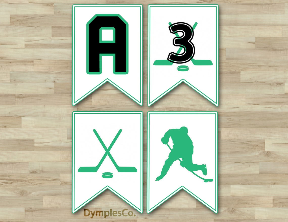 Printable Hockey Birthday Banner Hockey Party Banner Etsy