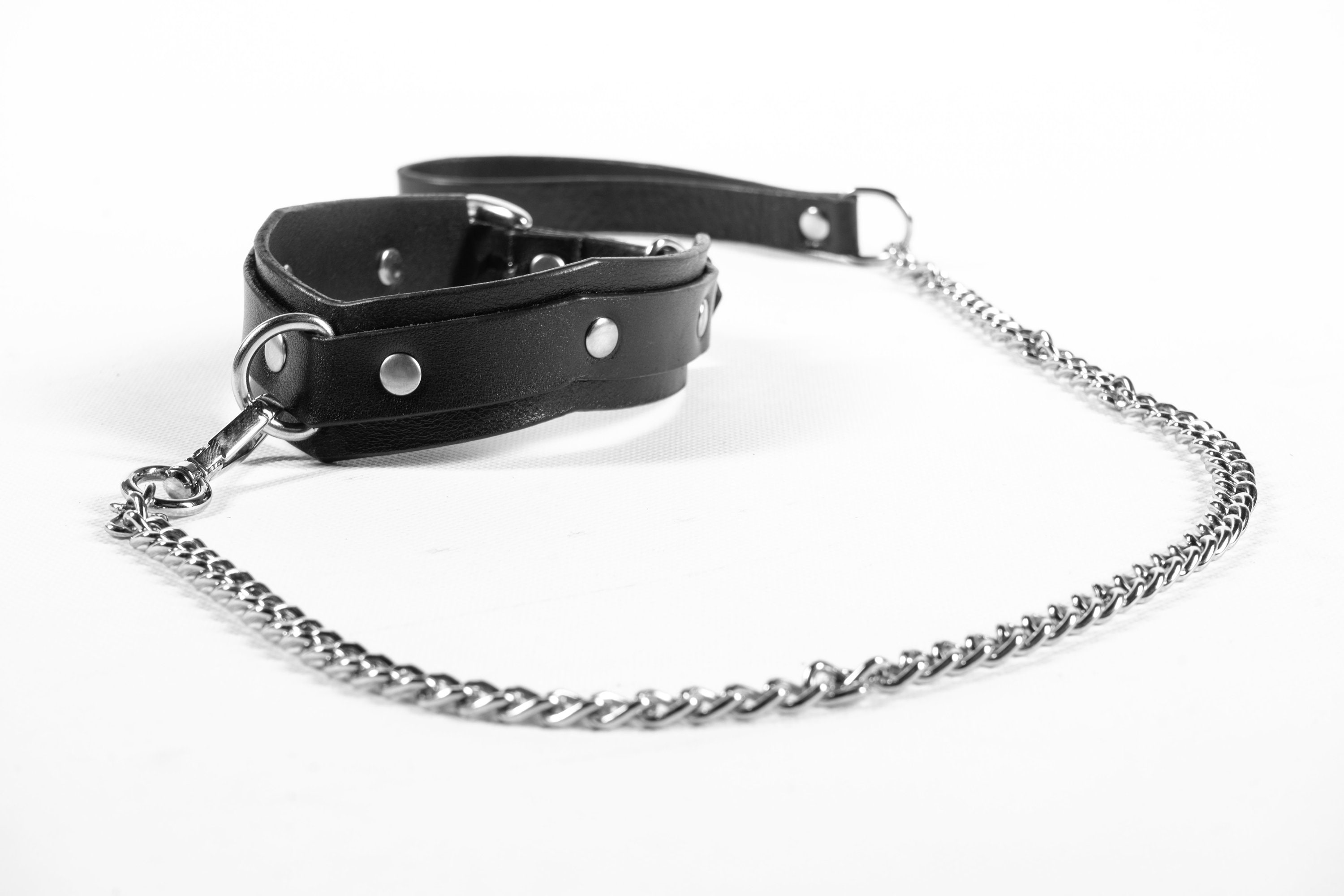 Chain Leash, BDSM Collar Leash, Patplay Leash, Slave Collar, Sub Collar