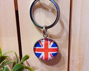 Union Jack-nyckelring, nyckelring med Union Jack-berlock. Union Jack-presenter. Union Jack. Nyckelringar. Gåvor för Storbritannien. Union Jack-nyckelring.