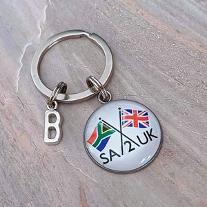 Llavero con letras personalizadas de SA2UK, llavero con dije de SA2UK. Regalos sudafricanos. Sudáfrica. Llaveros. Llavero de Sudáfrica.