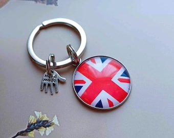 Union Jack-nyckelring, nyckelring med Union Jack-berlock. Union Jack-presenter. Union Jack. Nyckelringar. Gåvor för Storbritannien. Union Jack-nyckelring.