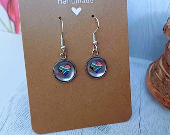 South Africa flag earrings, South Africa earrings, South Africa jewellery, South Africa accessories, South Africa flag gifts, saffa gifts