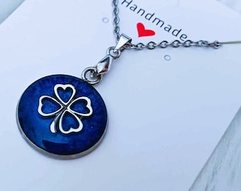 4 Leaf clover  necklace, handmade 4 leaf clover  necklace, hand made 4 leaf clover necklace, 4 leaf clover necklace