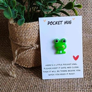 Câlin de poche avec breloque grenouille, cadeau stress, câlin de poche, cadeau pour elle, cadeau pour lui, cadeau d'inquiétude, petit cadeau, cadeau d'amitié, cadeau de câlin de poche.
