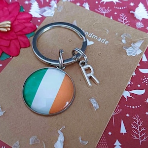 Ireland keyring personalized, Irish keyring gifts, Ireland flag letter keyring, Ireland keychains, Ireland stocking fillers, Irish flag