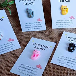 Pocket Hug Cat Charm - Cat Liebeszeichen, Valentinstag Geschenk, Ein herzliches Andenken, Erinnerung, geschätzte Zuneigung