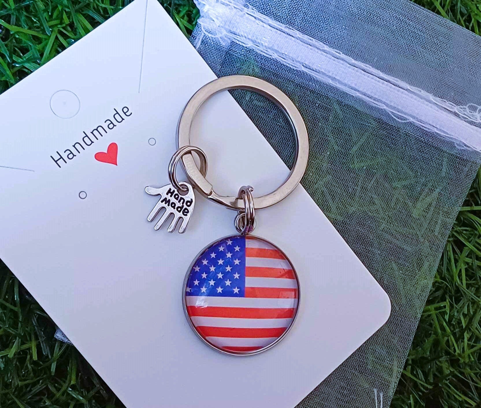 Usa Flag Keyring , Usa Flag Keychain, Usa Flag Bagcharm, Usa Flag, Usa ...
