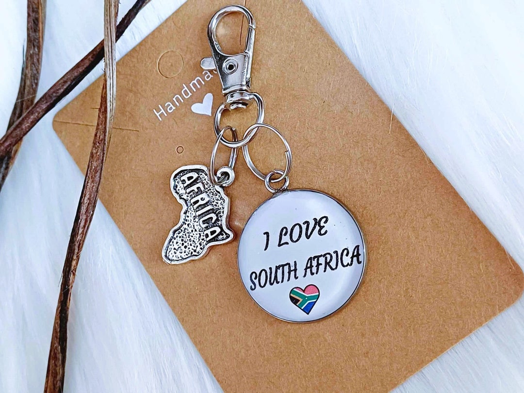 I Love South Africa With an Africa Map Charm South African Etsy