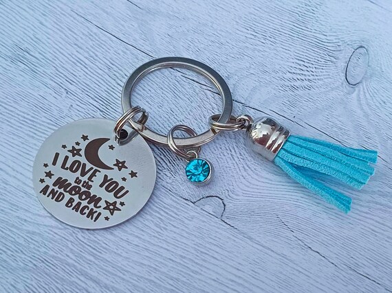 Love You to the Moon and Back Keyring, Partner Gift Keychain, Love - Main Image