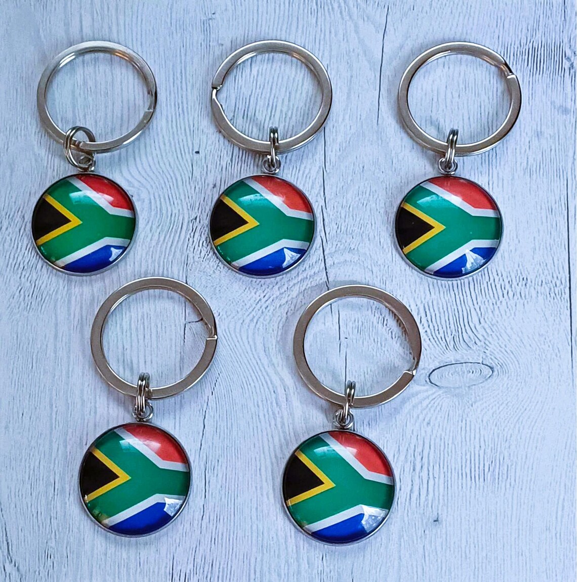5 South African Flag Keyrings, South African Keyrings, South Africa ...