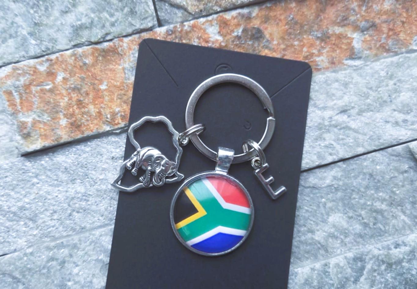 South African Keyring Letter Personalized, Africa Charm Keyring. South ...